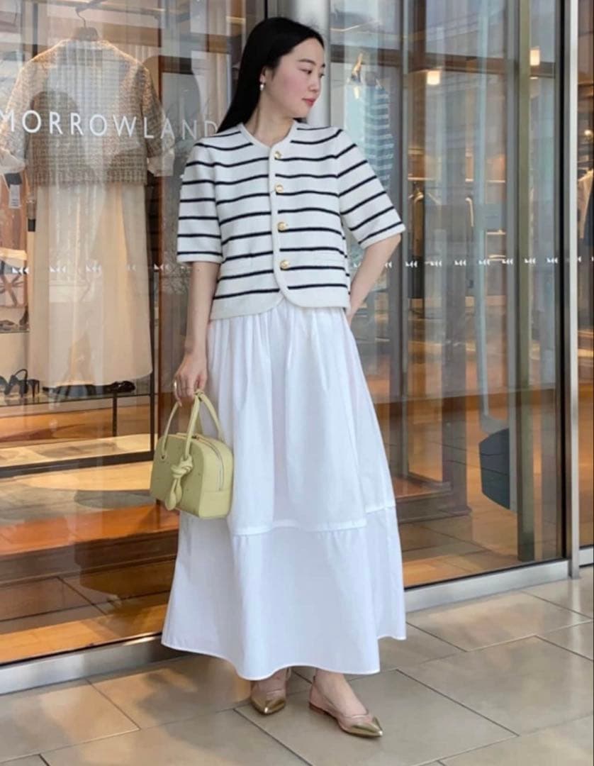 【TOMORROW LAND】クリスピータフタ ギャザーマキシスカート　36