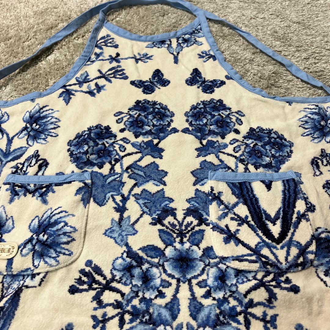 フェイラー　エプロン　ルモンドブルー　シェニール織