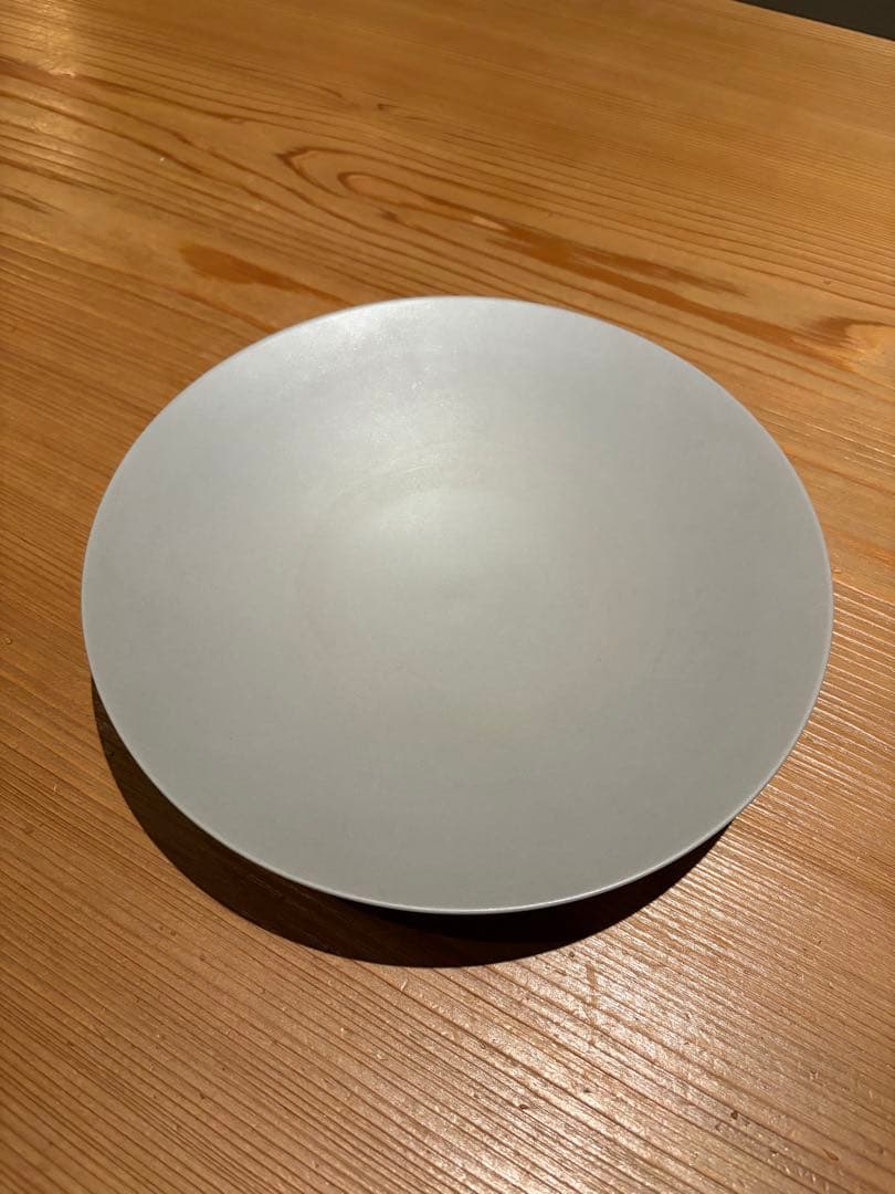 森山ガラス グレーのお皿　24.5センチ　６枚セット