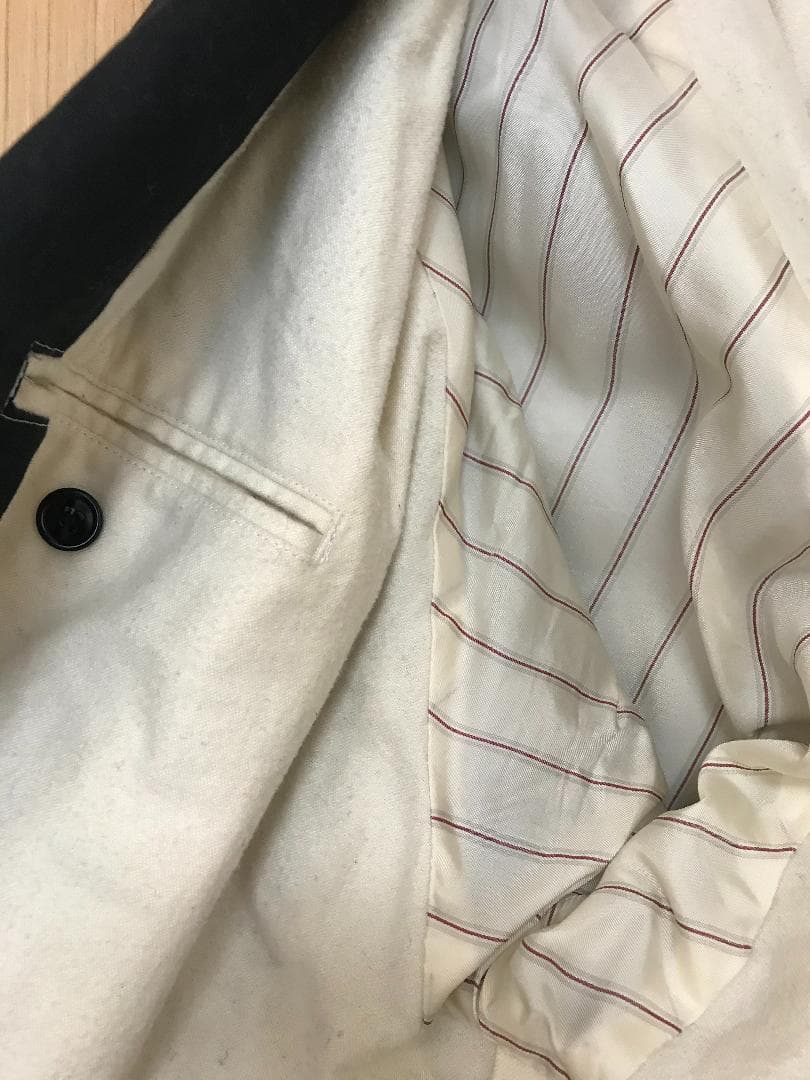 美品 UNITUS ユナイタス Belted Shawl Coat ブラック L