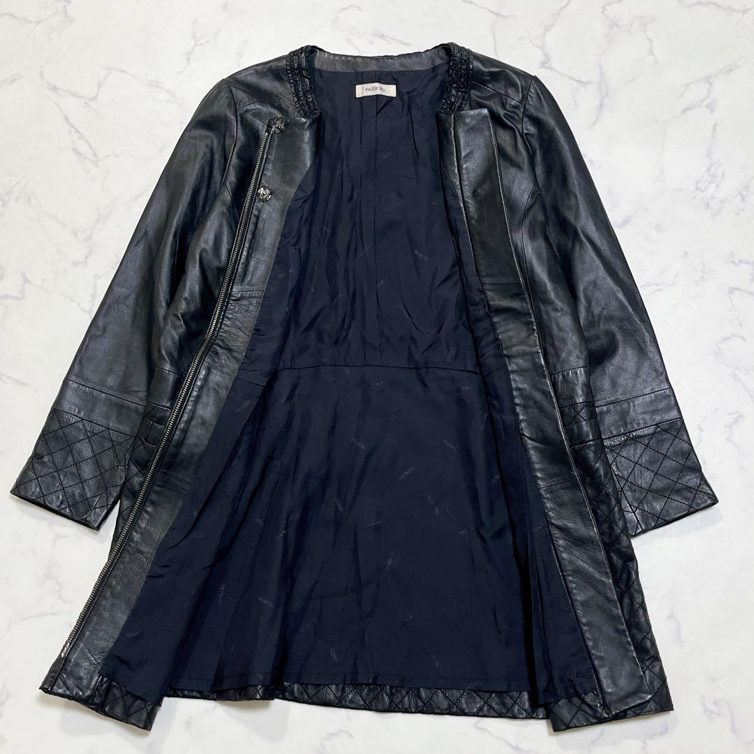 【週末限定価格】 素敵 ✨インゲボルグ ラムレザーロングコート キルティング