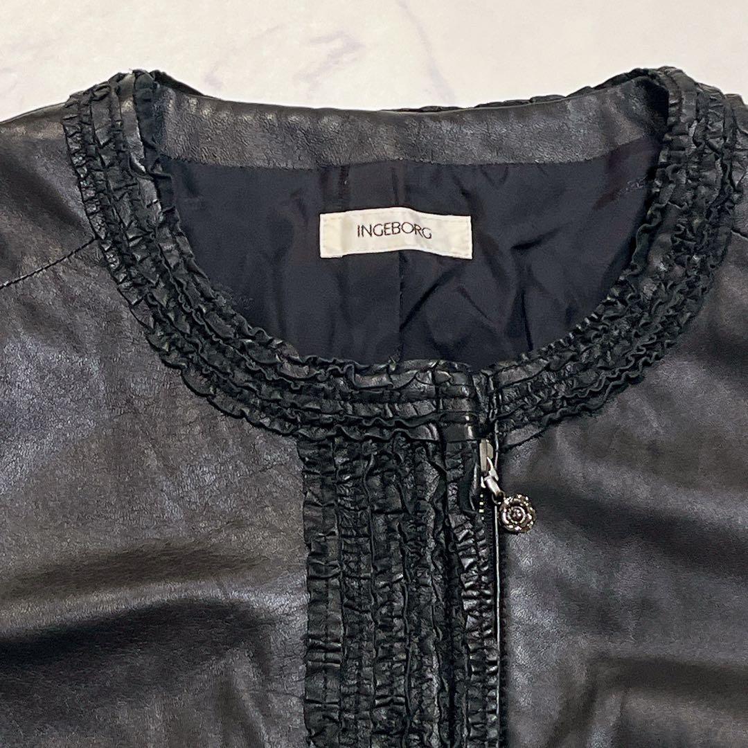 【週末限定価格】 素敵 ✨インゲボルグ ラムレザーロングコート キルティング