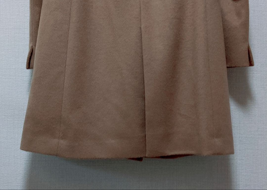 美品　23区　羊毛✖️アンゴラ　ビーバーフーデットコート　キャメル40 Lサイズ