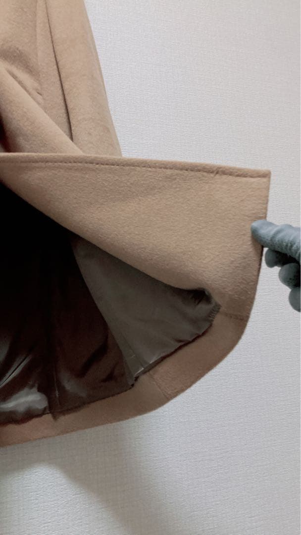 美品　23区　羊毛✖️アンゴラ　ビーバーフーデットコート　キャメル40 Lサイズ