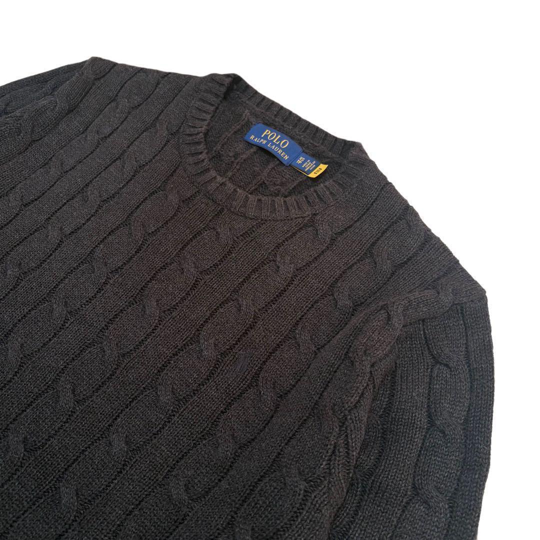 【極美品】POLO RALPH LAUREN ケーブルニット同系色ポニー QR