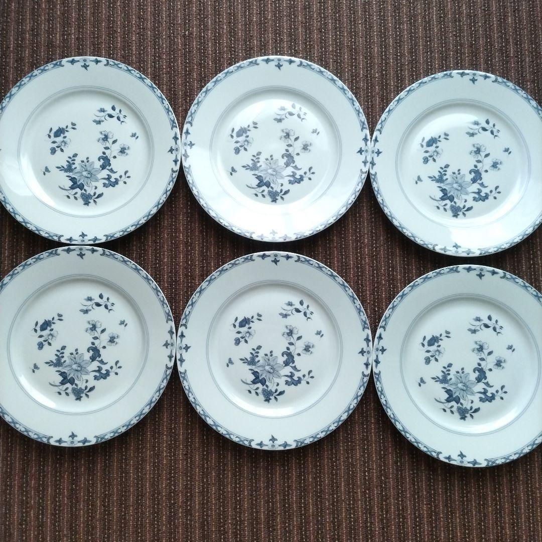 【美品】リモージュ　レイノー　「アンフィトリテ」　平皿　24.5cm　６客セット