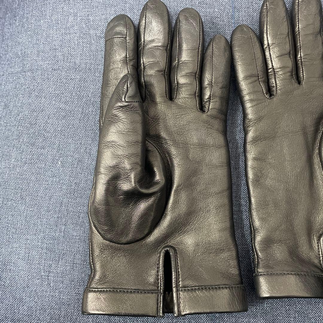 Berluti ベルルッティ　ダークグレー レザー手袋