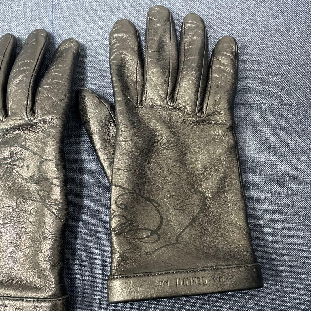 Berluti ベルルッティ　ダークグレー レザー手袋