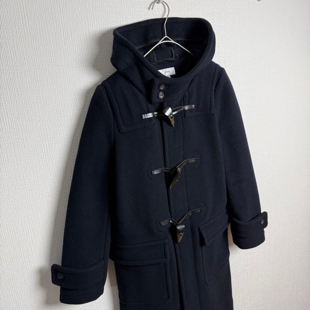 ジャケット・アウター 682 HYKE Wool Duffle Coat Hooded Black