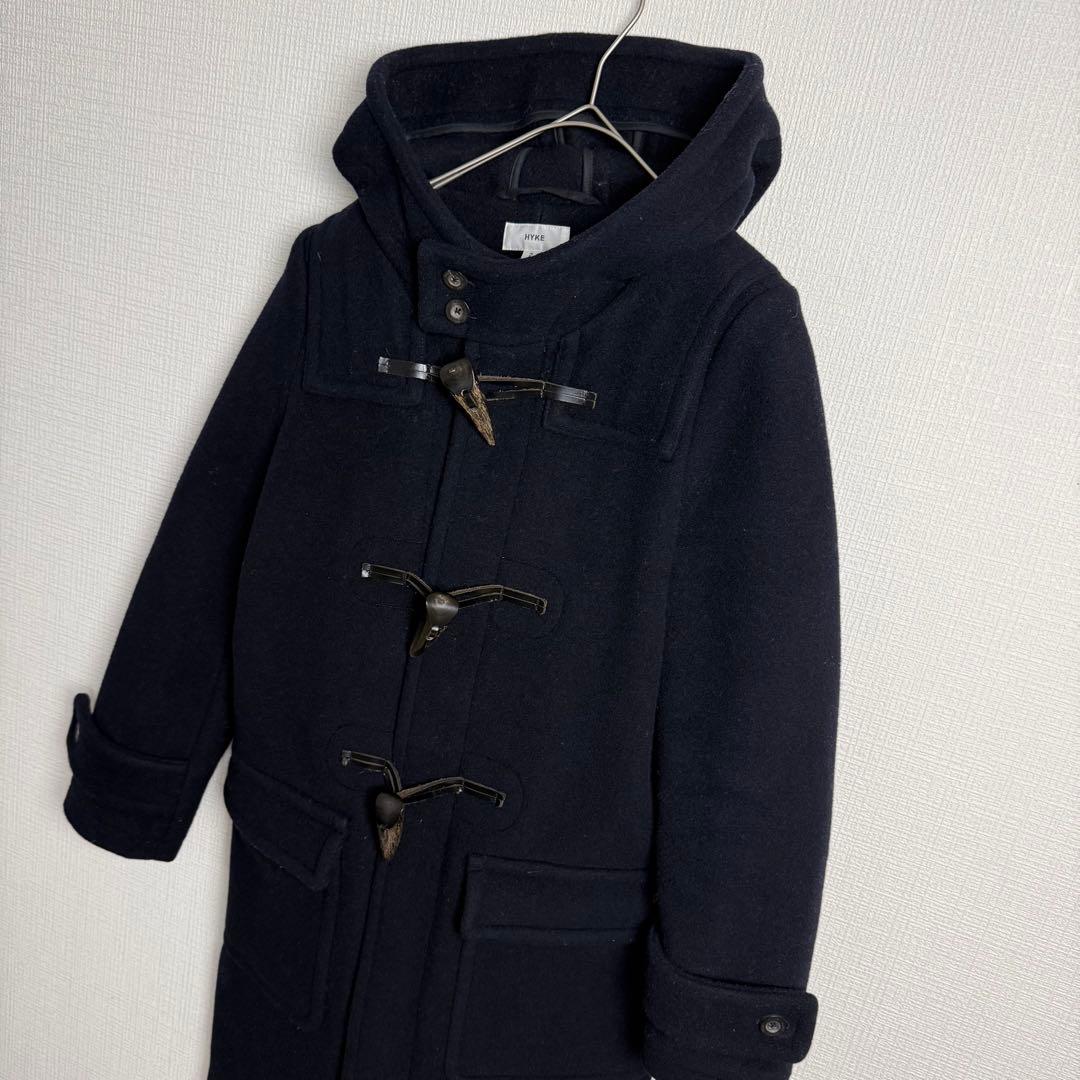 ジャケット・アウター 682 HYKE Wool Duffle Coat Hooded Black